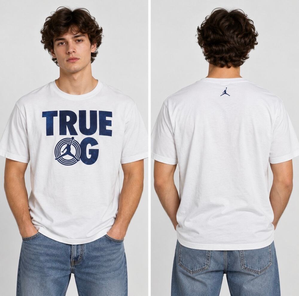 Jordan TRUE G Jumpman Graphic T-Shirt White Men’s Large L 100% cotton